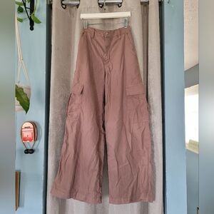 ⭐️Pinkish Brown GARAGE Ultra High Rise Wide-Leg Cargo Pants⭐️